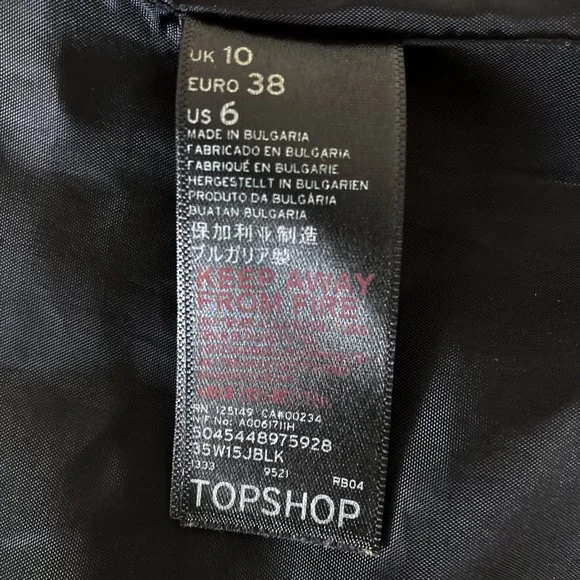 Topshop black mini dress with floral pattern - Size 10 - Picture 15 of 16